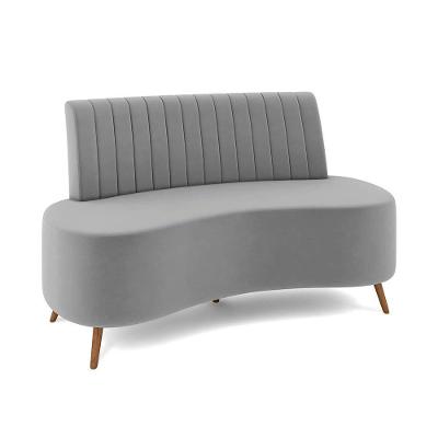 Sofá 2 Lugares Living 135cm Pé Palito Maraú Veludo Cinza K01 - D'rossi