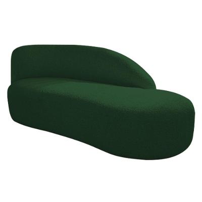 Divã Recamier Curvo Luna 140cm Lado Direito Suede - Doce Sonho Móveis Cor Verde