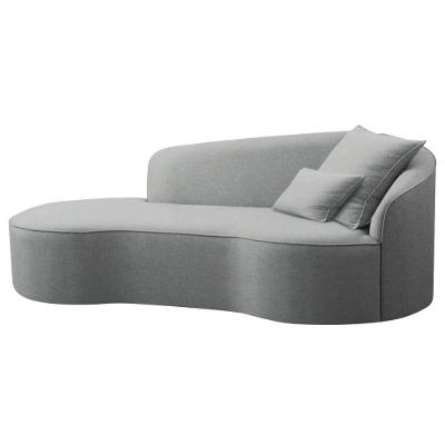 Divã Recamier Curvo Sala De Estar Recepção Inglaterra 200cm Lado Esquerdo Bouclé - Doce Sonho Móveis Cor Cinza