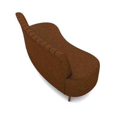 Sofá 2 Lugares Living 135cm Pé Palito Maraú Sintético Pu Marrom K01 - D'rossi