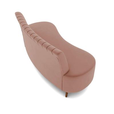 Sofá 2 Lugares Living 160cm Pé Palito Maraú Veludo Rosê K01 - D'rossi