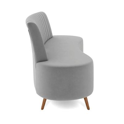Sofá 2 Lugares Living 135cm Pé Palito Maraú Veludo K01 - D'rossi Cor Cinza