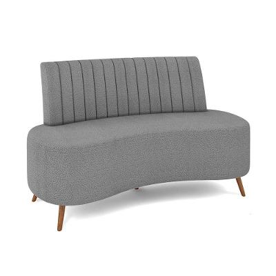 Sofá 2 Lugares Living 160cm Pé Palito Maraú Bouclê K01 - D'rossi Cor Cinza Claro