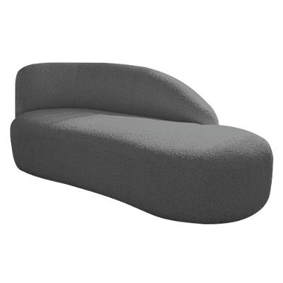 Divã Recamier Curvo Luna 140cm Lado Direito Linho - Doce Sonho Móveis Cor Cinza Escuro