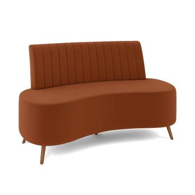 Sofá 2 Lugares Living 160cm Pé Palito Maraú Veludo K01 - D'rossi Cor Terra