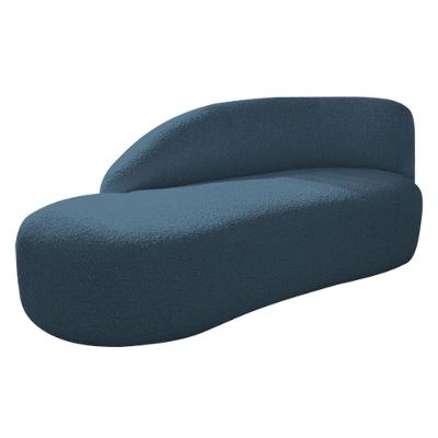 Divã Recamier Curvo Luna 160cm Lado Esquerdo Linho - Adj Decor Cor Azul Royal