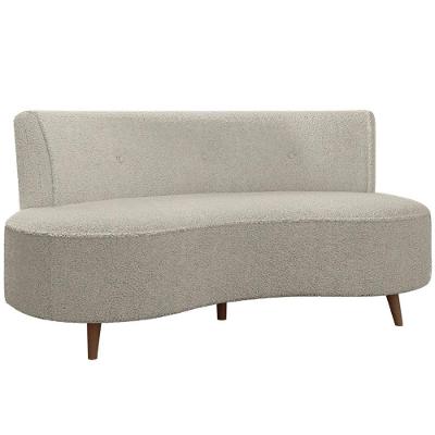 Sofá Chaise Living 2 Lugares 160cm Para Sala Istambul K01 Bouclê Bege - Lyam Decor