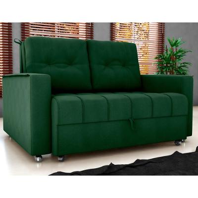 Sofá Cama Para Sala De Estar Cross Veludo Maserati Verde
