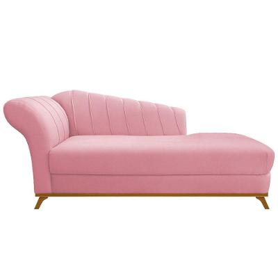 Diva Recamier Vanessa 160cm Lado Direito Suede Rosabebê