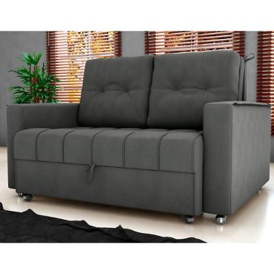 Sofá Cama Para Sala De Estar Remy Veludo Maserati Chumbo