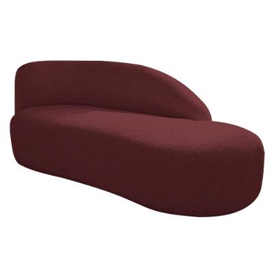Divã Recamier Curvo Luna 140cm Lado Direito Suede - Doce Sonho Móveis Cor Bordô