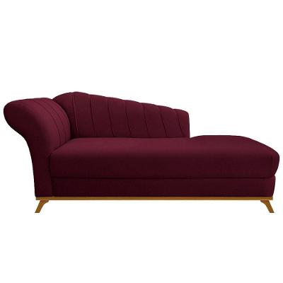 Diva Recamier Vanessa 160cm Lado Direito Suede Bordô