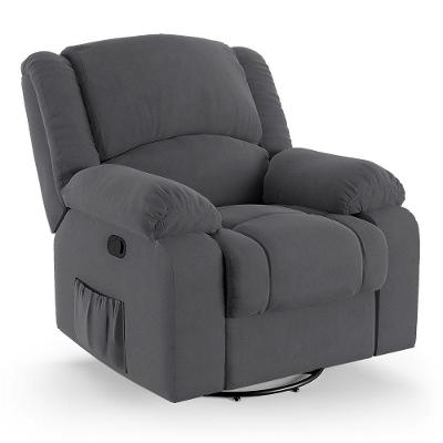 Poltrona Do Papai Reclinável Melim Glider Giratória Veludo Fh1 - D'rossi Cor Cinza