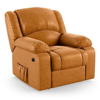 Poltrona Do Papai Reclinável Melim Power Elétrica Massagem Pu Fh1 - D'rossi Cor Whisky