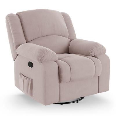 Poltrona Do Papai Reclinável Melim Glider Giratória Veludo Fh1 - D'rossi Cor Rose
