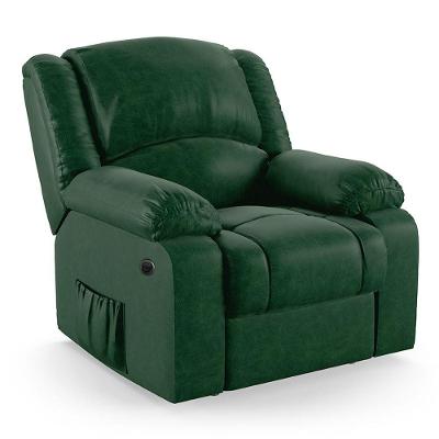 Poltrona Do Papai Reclinável Melim Power Elétrica Massagem Pu Fh1 - D'rossi Cor Verde