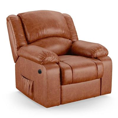 Poltrona Do Papai Reclinável Melim Power Elétrica Massagem Pu Fh1 - D'rossi Cor Caramelo