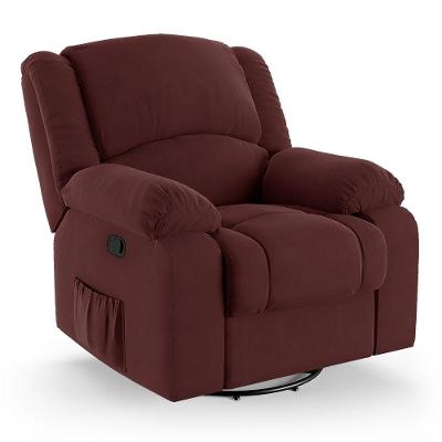 Poltrona Do Papai Reclinável Melim Glider Giratória Veludo Fh1 - D'rossi Cor Vinho