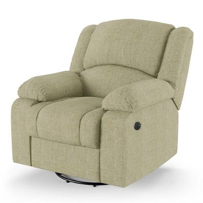 Poltrona Do Papai Reclinável Melim Glider Giratória Usb Linho Fh1 - D'rossi Cor Bege