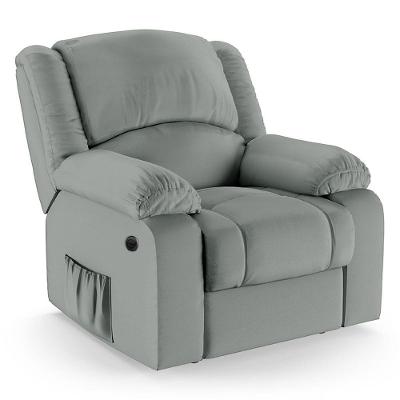 Poltrona Do Papai Reclinável Melim Power Elétrica Massagem Pu Fh1 - D'rossi Cor Cinza