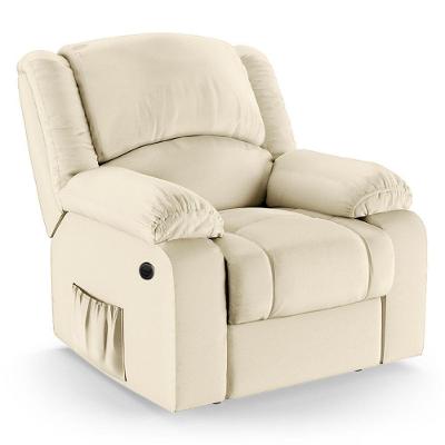 Poltrona Do Papai Reclinável Melim Power Elétrica Massagem Pu Fh1 - D'rossi Cor Bege