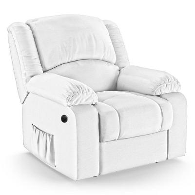 Poltrona Do Papai Reclinável Melim Power Elétrica Massagem Pu Fh1 - D'rossi Cor Branco