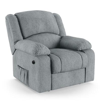 Poltrona Do Papai Reclinável Melim Power Elétrica Massagem Linho Fh1 - D'rossi Cor Cinza