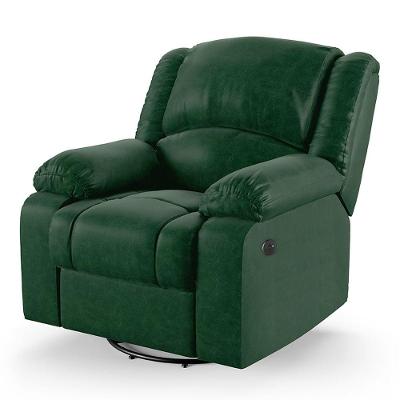 Poltrona Do Papai Reclinável Melim Glider Giratória Usb Pu Fh1 - D'rossi Cor Verde