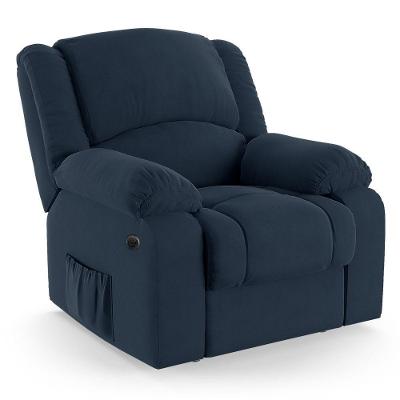 Poltrona Do Papai Reclinável Melim Power Elétrica Massagem Veludo Fh1 - D'rossi Cor Azul