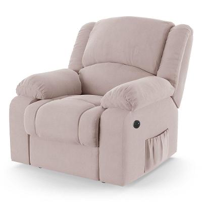 Poltrona Do Papai Reclinável Melim Power Elétrica Usb Veludo Rosê Fh1 - D'rossi
