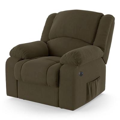 Poltrona Do Papai Reclinável Melim Power Elétrica Usb Veludo Fh1 - D'rossi Cor Capuccino
