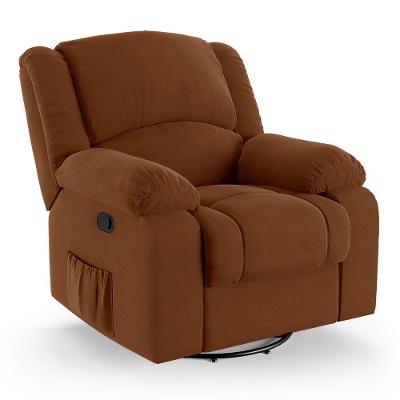 Poltrona Do Papai Reclinável Melim Glider Giratória Veludo Fh1 - D'rossi Cor Terracota