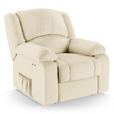 Poltrona Do Papai Reclinável Melim Power Touch Pu Bege Fh1 - D'rossi