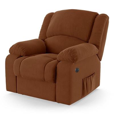 Poltrona Do Papai Reclinável Melim Power Elétrica Usb Veludo Terracota Fh1 - D'rossi