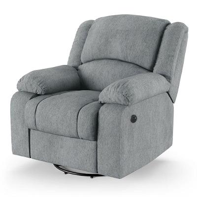 Poltrona Do Papai Reclinável Melim Glider Giratória Usb Linho Fh1 - D'rossi Cor Cinza