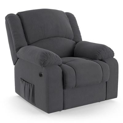 Poltrona Do Papai Reclinável Melim Power Elétrica Veludo Fh1 - D'rossi Cor Cinza