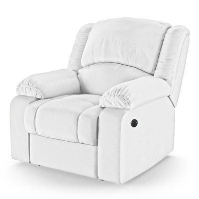 Poltrona Do Papai Reclinável Melim Power Elétrica Usb Pu Branco Fh1 - D'rossi
