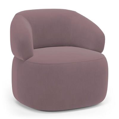 Poltrona Orgânica Giratória Living Glee Veludo Rosê - Desk Design