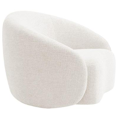 Poltrona Orgânica Luxo Recepção Amore Bouclé Cor Branco