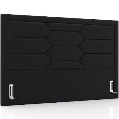 Cabeceira Cama Box Casal 140cm Estofada Nora P05 Veludo Preto - Lyam Decor
