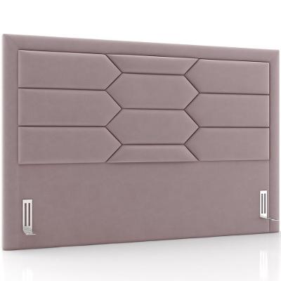 Cabeceira Cama Box Casal 140cm Estofada Nora P05 Veludo Rosê - Lyam Decor