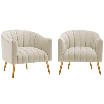 Kit 2 Poltronas Decorativas Sala De Estar Recepção Senna Bouclé - Adj Decor Cor Cinza