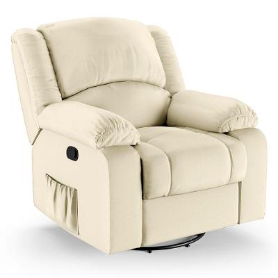 Poltrona Do Papai Reclinável Melim Glider Giratória Massagem Sintético Pu Fh1 - D'rossi Cor Bege