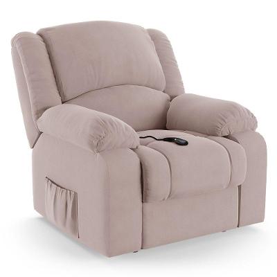 Poltrona Do Papai Reclinável Melim Controle Power Elétrico Veludo Fh1 - D'rossi Cor Rose