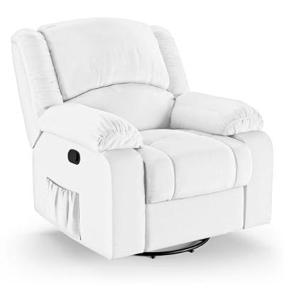 Poltrona Do Papai Reclinável Melim Glider Giratória Massagem Sintético Pu Fh1 - D'rossi Cor Branco