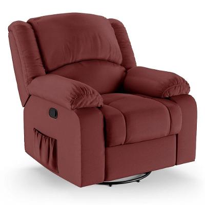 Poltrona Do Papai Reclinável Melim Glider Giratória Massagem Sintético Pu Fh1 - D'rossi Cor Vermelho