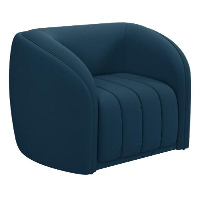 Poltrona Decorativa Para Sala De Estar Lazio M03 Veludo Azul - Lyam Decor
