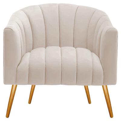 Poltrona Decorativa Sala De Estar Recepção Senna Linho - Adj Decor Cor Bege