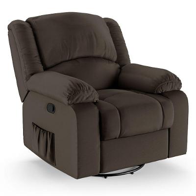 Poltrona Do Papai Reclinável Melim Glider Giratória Massagem Sintético Pu Fh1 - D'rossi Cor Marrom