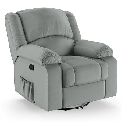 Poltrona Do Papai Reclinável Melim Glider Giratória Massagem Sintético Pu Fh1 - D'rossi Cor Cinza